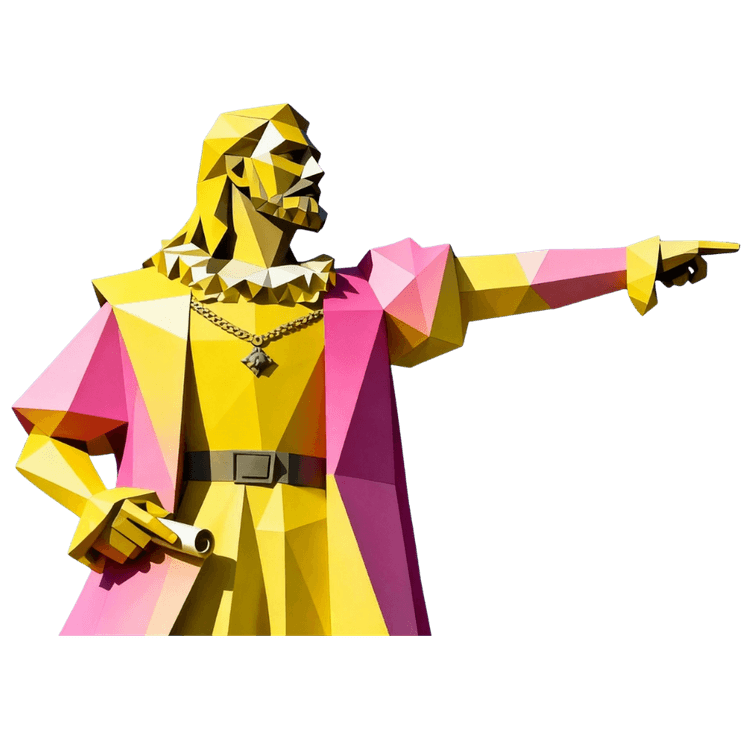 Pedro Álvares Cabral apontando para as taxas da plataforma